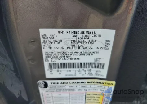 2013 Ford F150 Supercrew from USA, damaged, VIN 1FTFW1ET3DFB56618